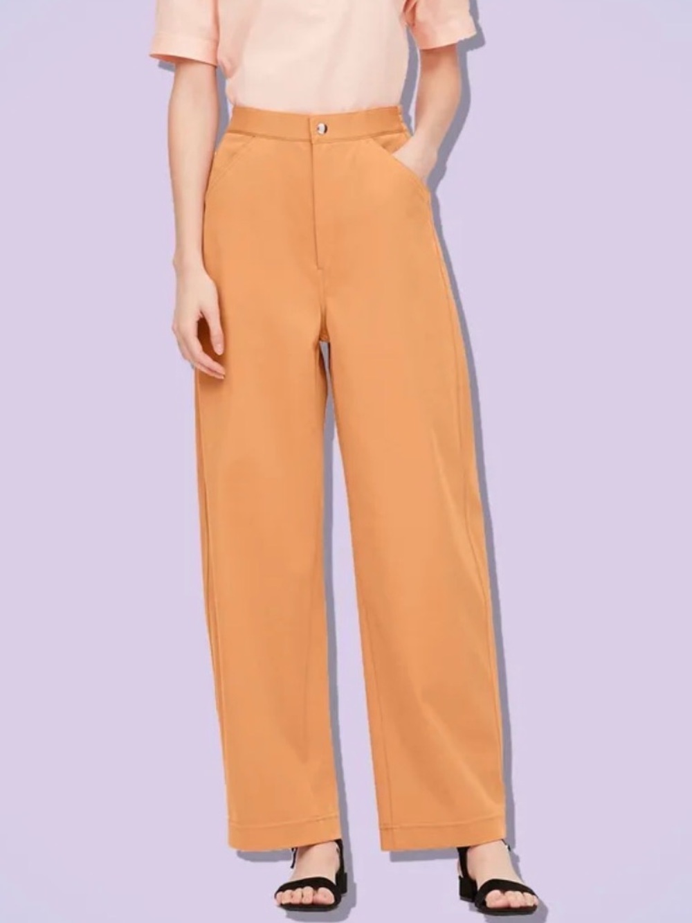 Lemaire UniqloU Curved WideLeg Twill Jersey Pants Terracotta Peach Orange M NWOT